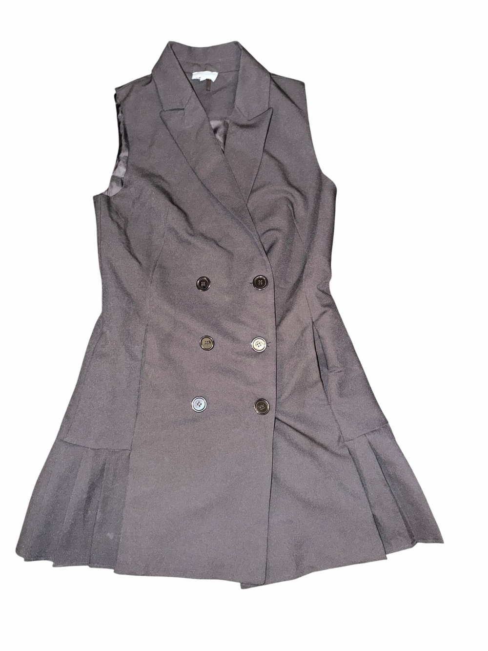 Entro Sleeveless Double-Breasted Gray Dress Blazer